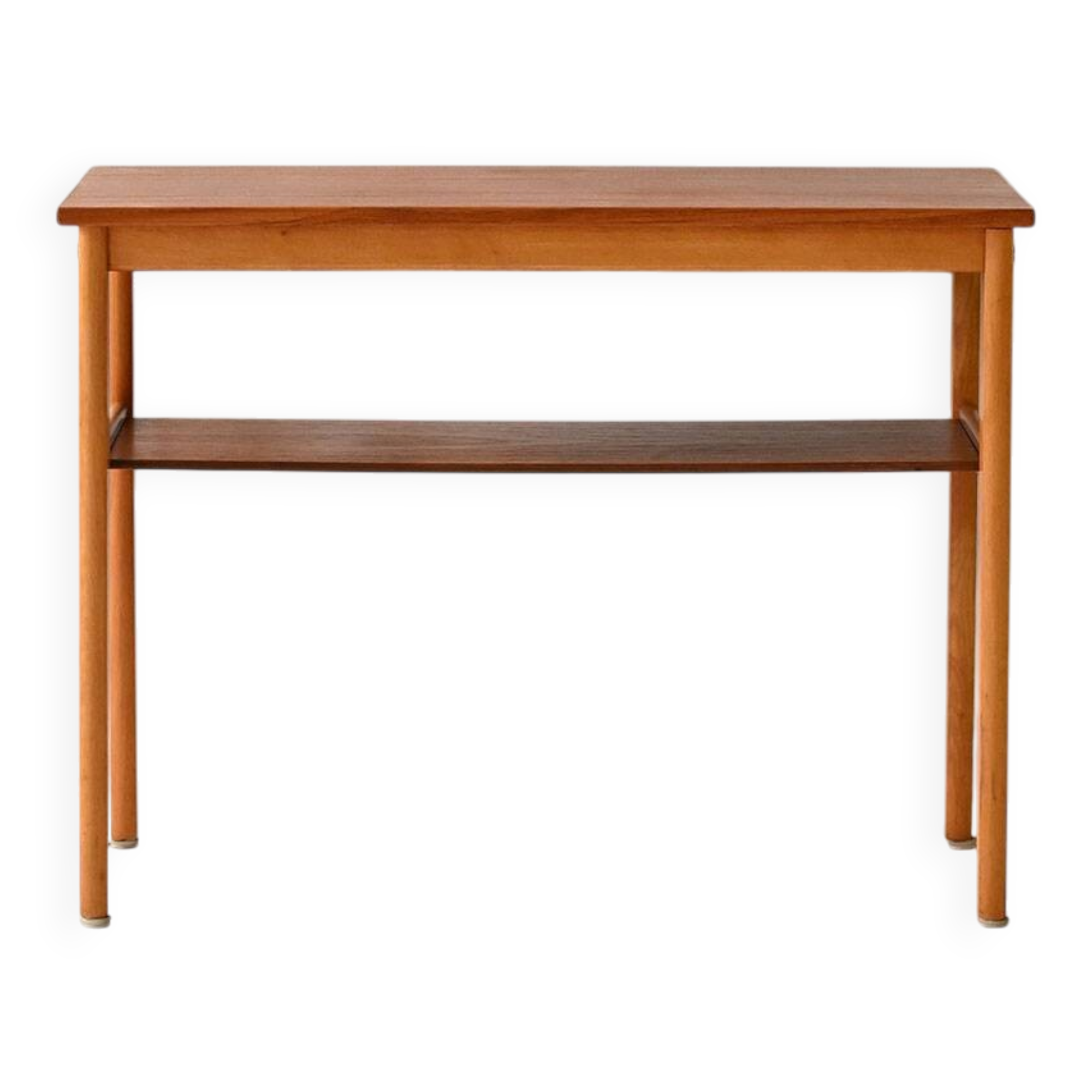 Vintage Scandinavian coffee table 1950s in beech and teak