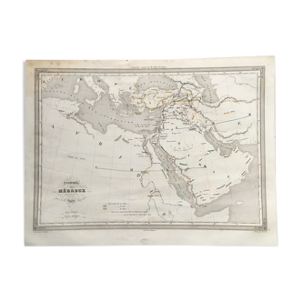 Geographic map 19th numbered Geography of the Hebrews
