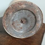 Earthenware kerosene lamp, bohemian crystal and hasag spout