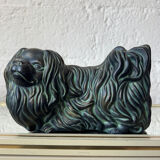 Pekingese dog, ceramic with bronze patina, 1960s
