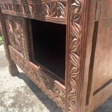 Old oriental wedding chest solid wood primitive design