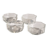Lot de 4 bols / coupelles octogonales en verre, Arcoroc France
