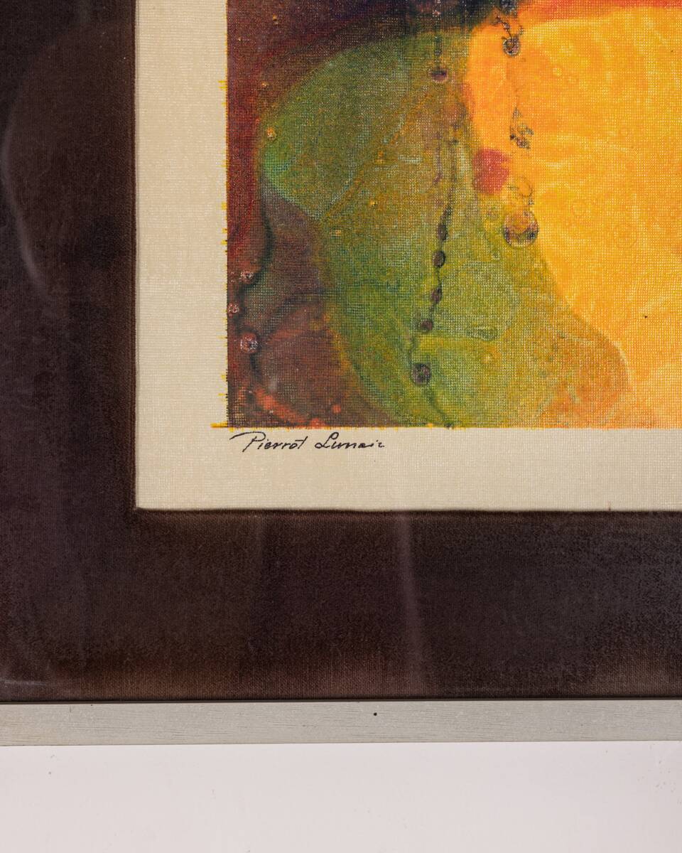 Oil painting on canvas by aldo giorgini 1972 title "pierrot lunair"