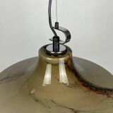 Large 'Cirrus' brown glass UFO suspension by Peill and Putzler XL 1970