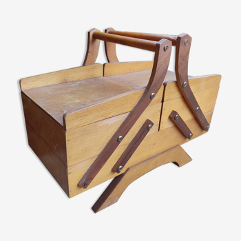 Travailleuse, boîte à couture bois design scandinave vintage