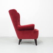 Artifort velvet red lounge chair by Theo Ruth, 1950's