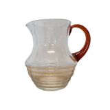 Vintage Design Water Carafe With Amber Glass, 1930/50s