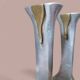 Pair of brutalist candlesticks in bronze and aluminum - David Marshall.