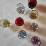 8 colored crystal glasses
