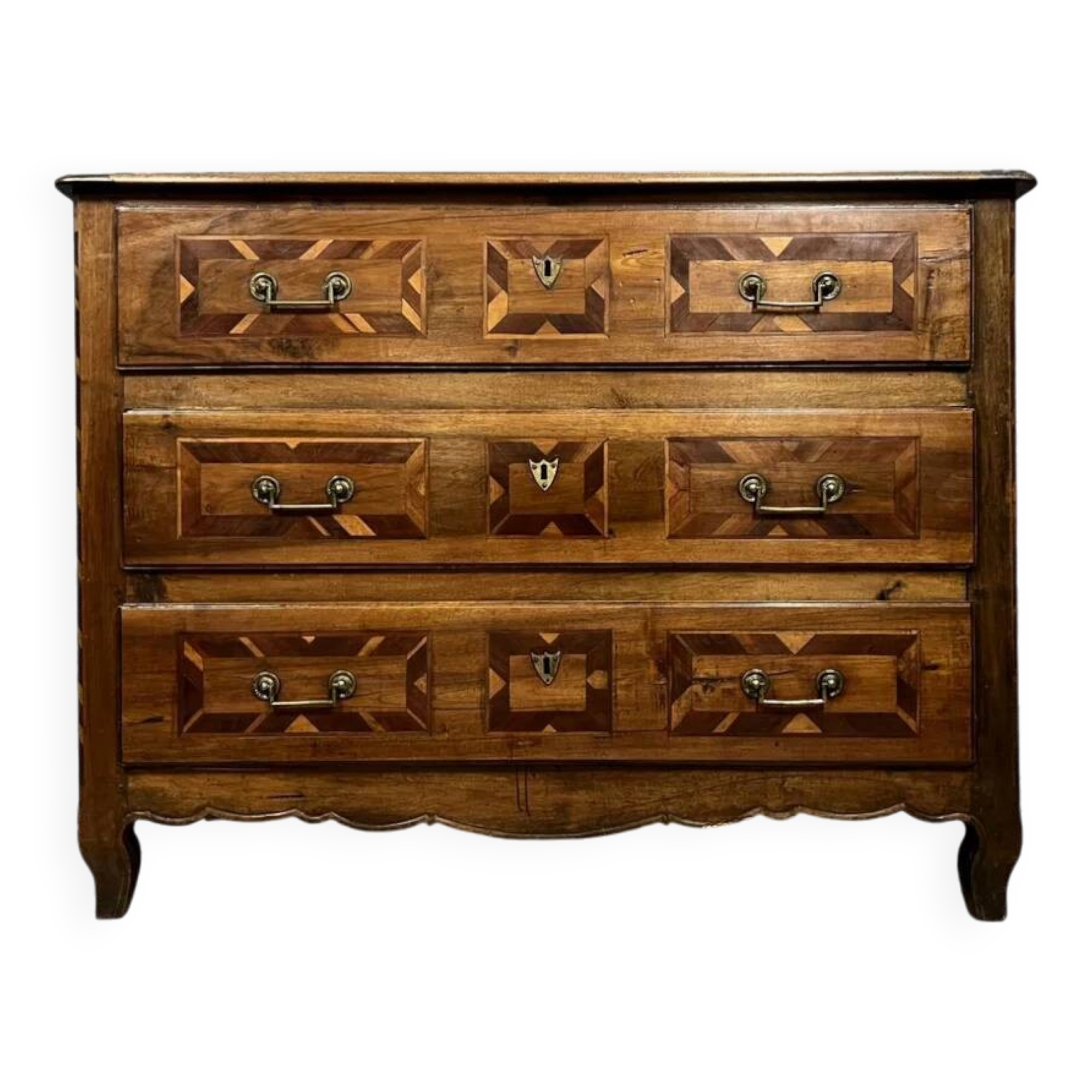 Louis XV period chest of drawers in noble wood marquetry circa 1750
