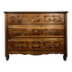 Commode d'époque Louis XV en marqueterie de bois nobles vers 1750