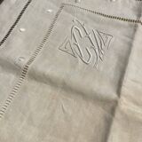 New linen pillowcase embroidered CV day scale, pastilles