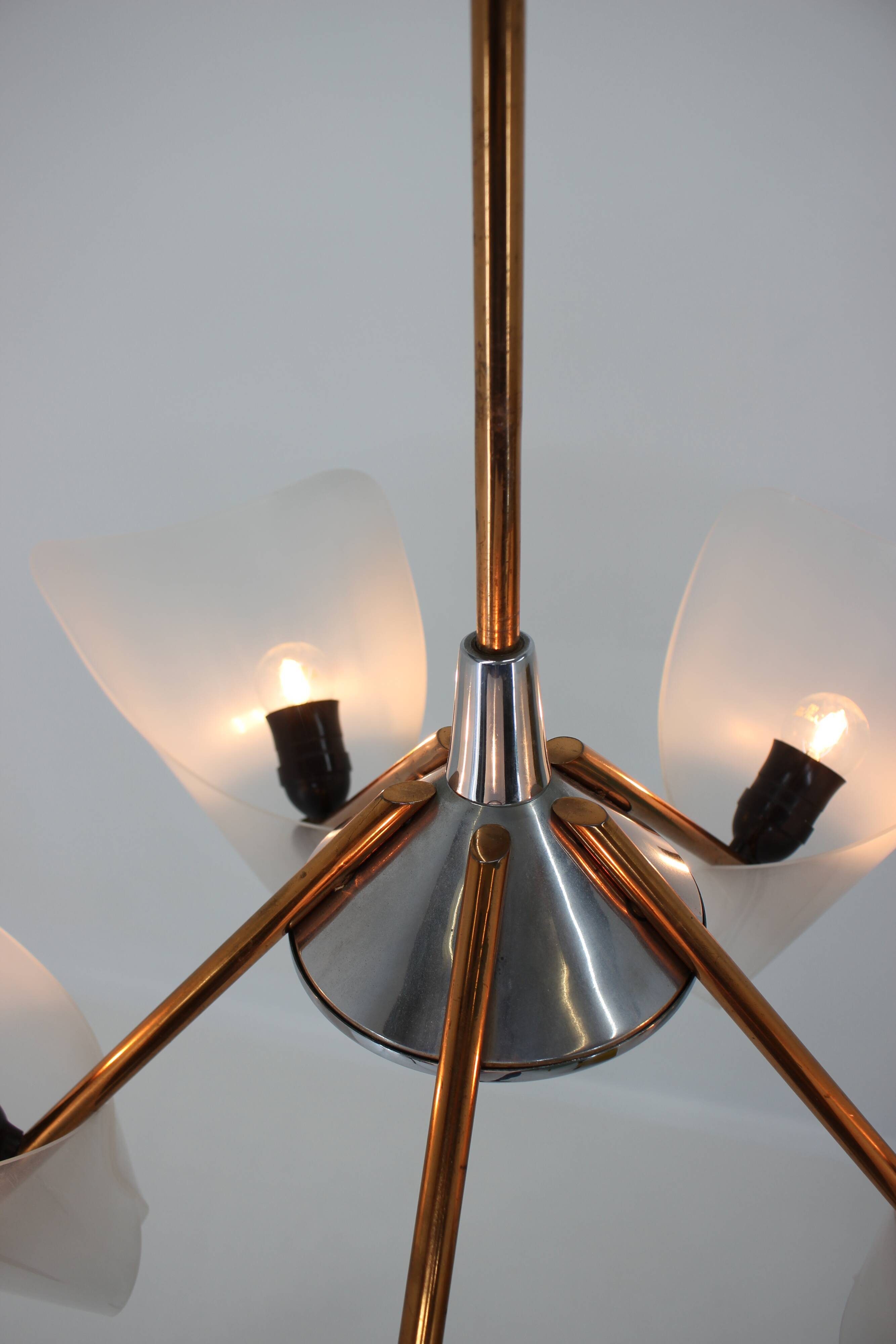 Mid-century chandelier by Drukov,  1960