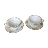 Duo vintage porcelain breakfast from Limoges