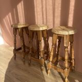 Solid wood bar stool