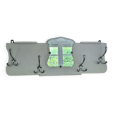 Coat hooks 4 aluminum hooks wall-mounted coat rack mirror vintage art deco old off-white
