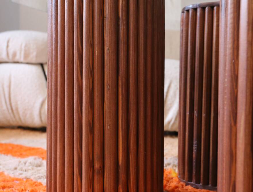 90cm wooden coffee table with glass top