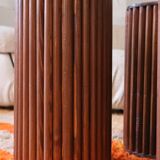 90cm wooden coffee table with glass top