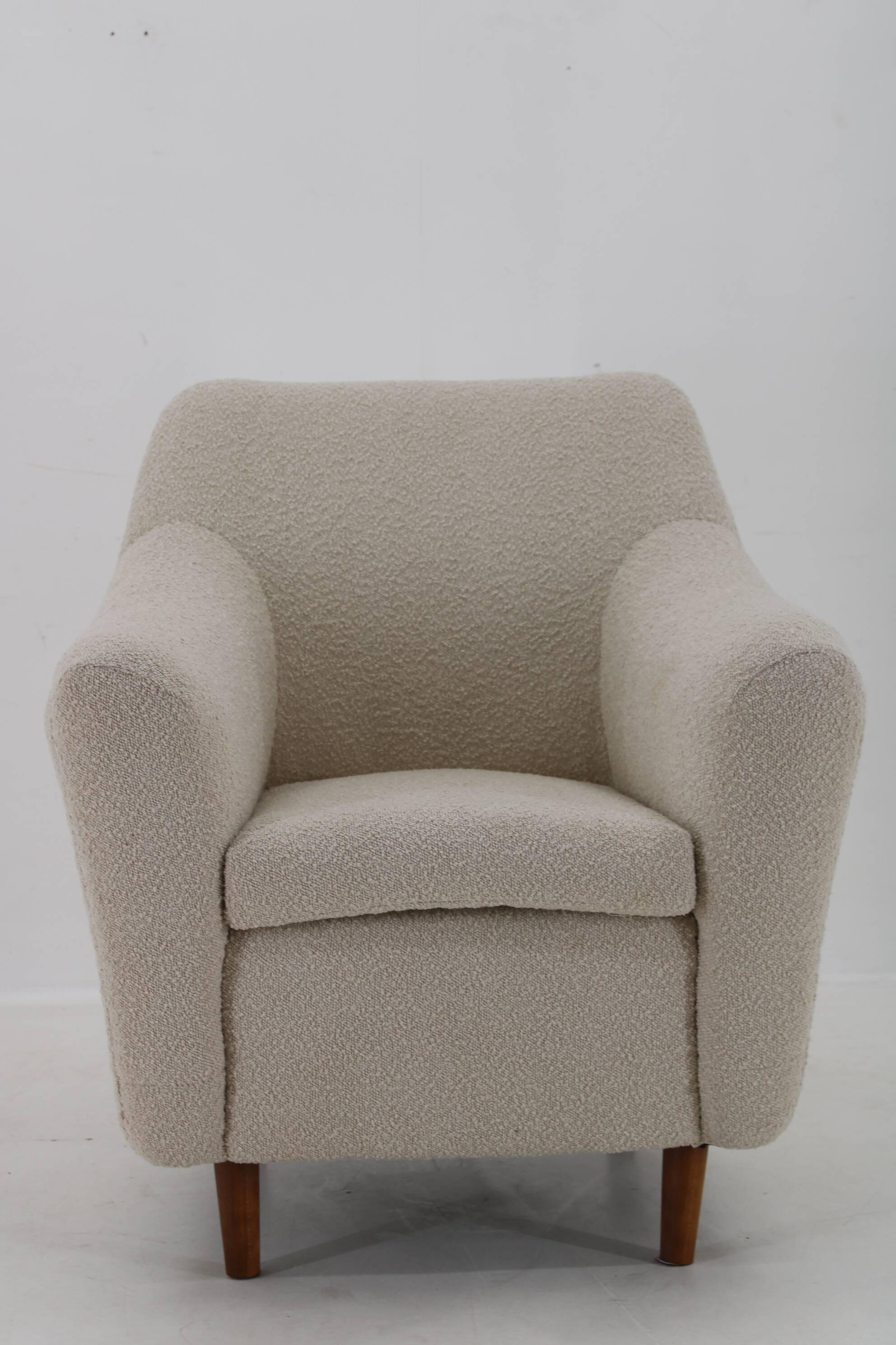 1970s Restored Armchair in Boucle Fabric