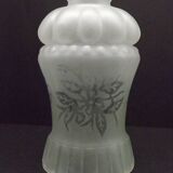 French vintage Victorian style white opaque patterned glass shade 0142