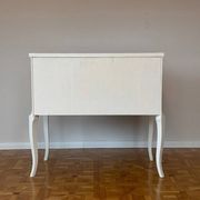Gustavian commode with wallpaper from Christian Lacroix, 1950s
