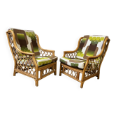 pair of rattan armchairs from the 70s