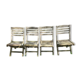 4 teak folding chairs