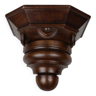 Console murale Art Déco en chêne, France vers 1900