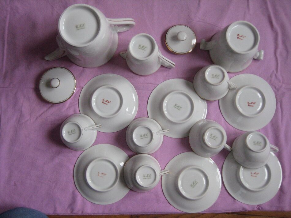 Service a cafe ancien, blanc et or, Limoges, 1940