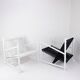 Indoor/Outdoor pair of Black/White Armchairs