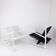 Indoor/Outdoor pair of Black/White Armchairs