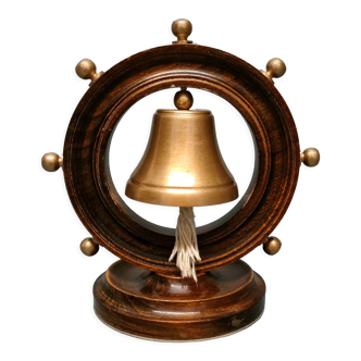 Ship's bell mounted on bar 1950s 60s