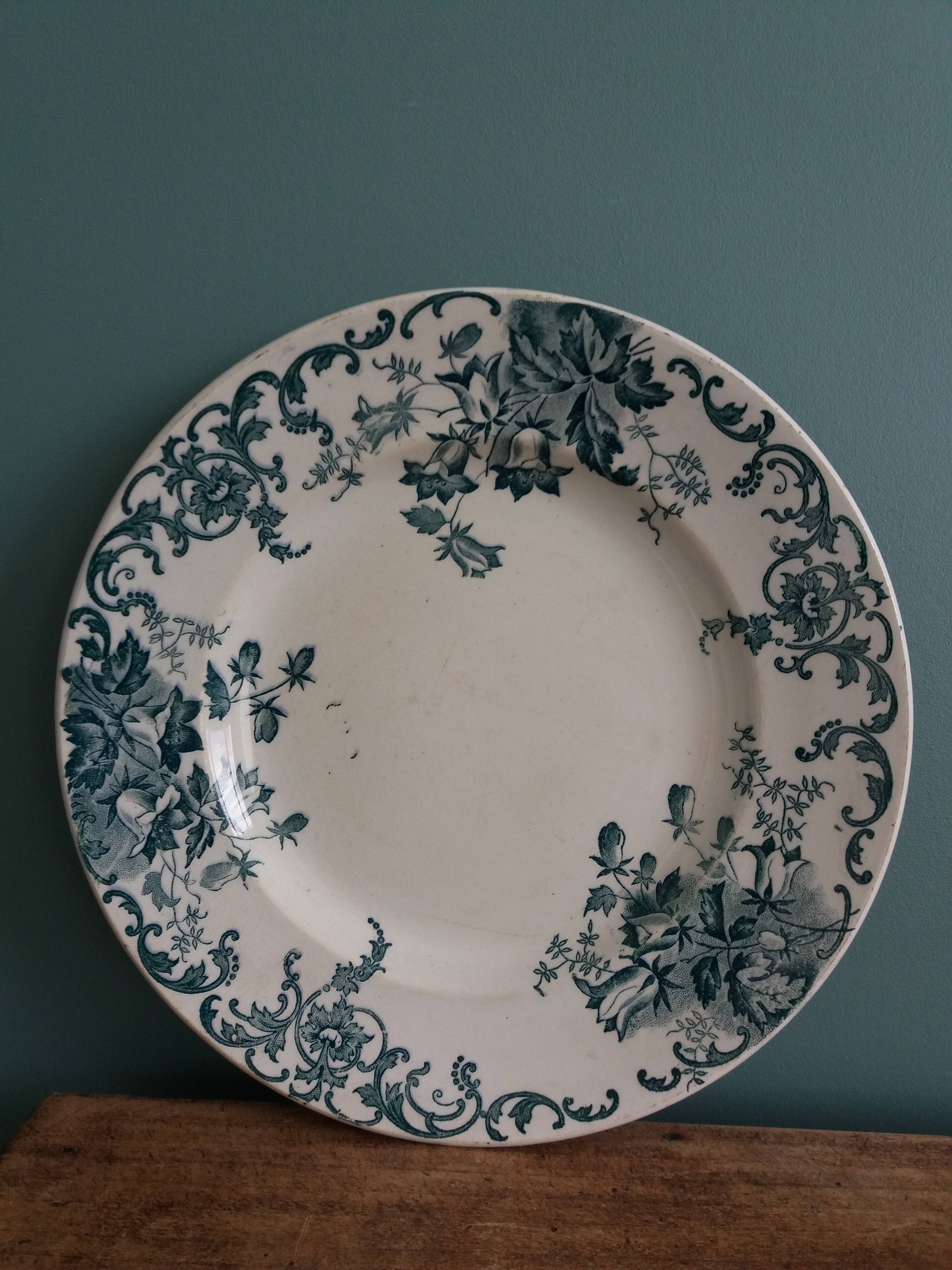 Saint-Amand ironstone and Hamage Campanule flat plate