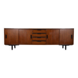 Vintage 1960s Italian-design wood and glass sideboard
