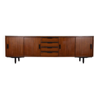 Vintage 1960s Italian-design wood and glass sideboard