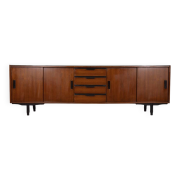 Enfilade en bois et verre au design italien des années 1960