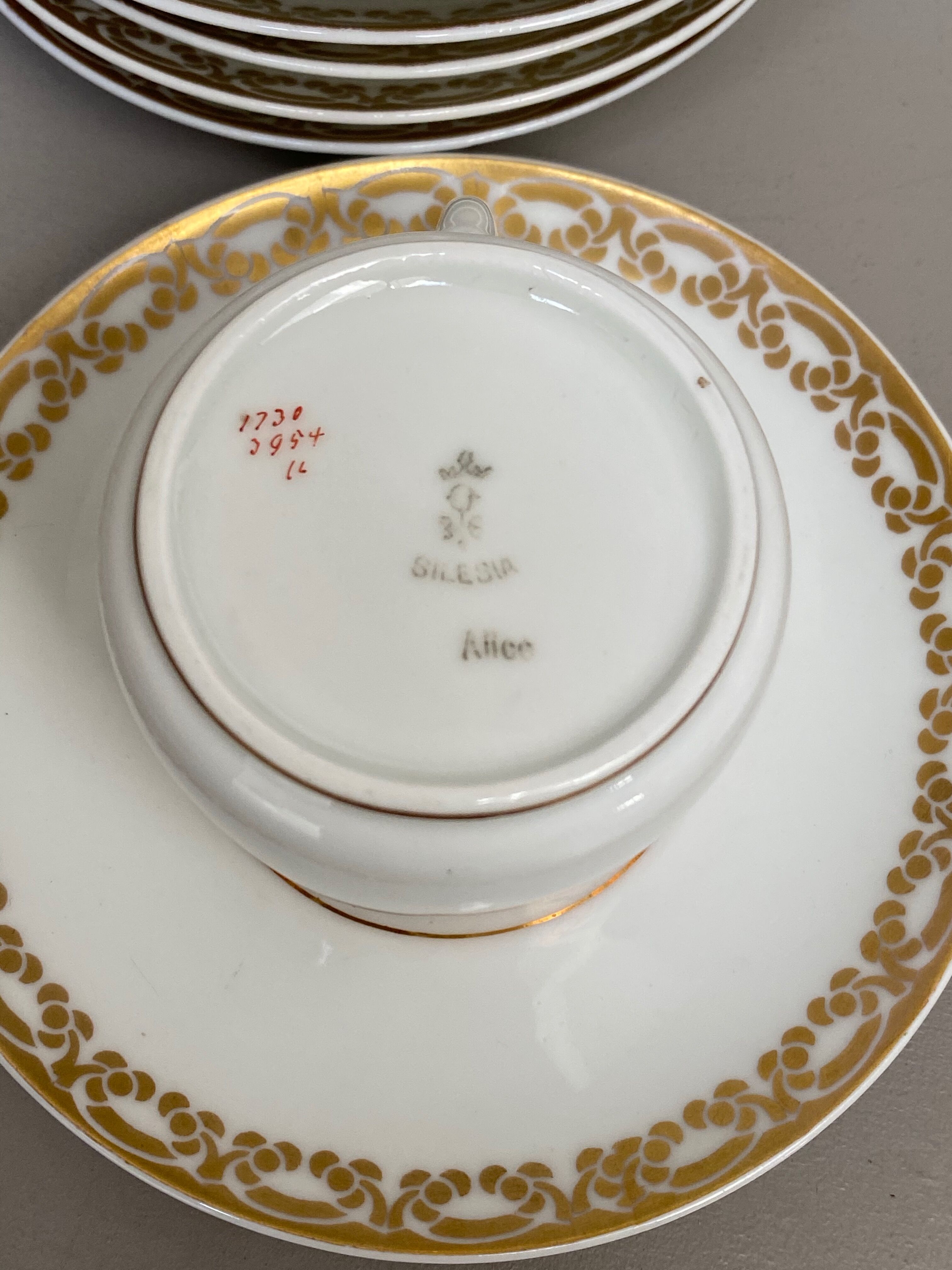 Hermann Ohme Silesia porcelain cup service
