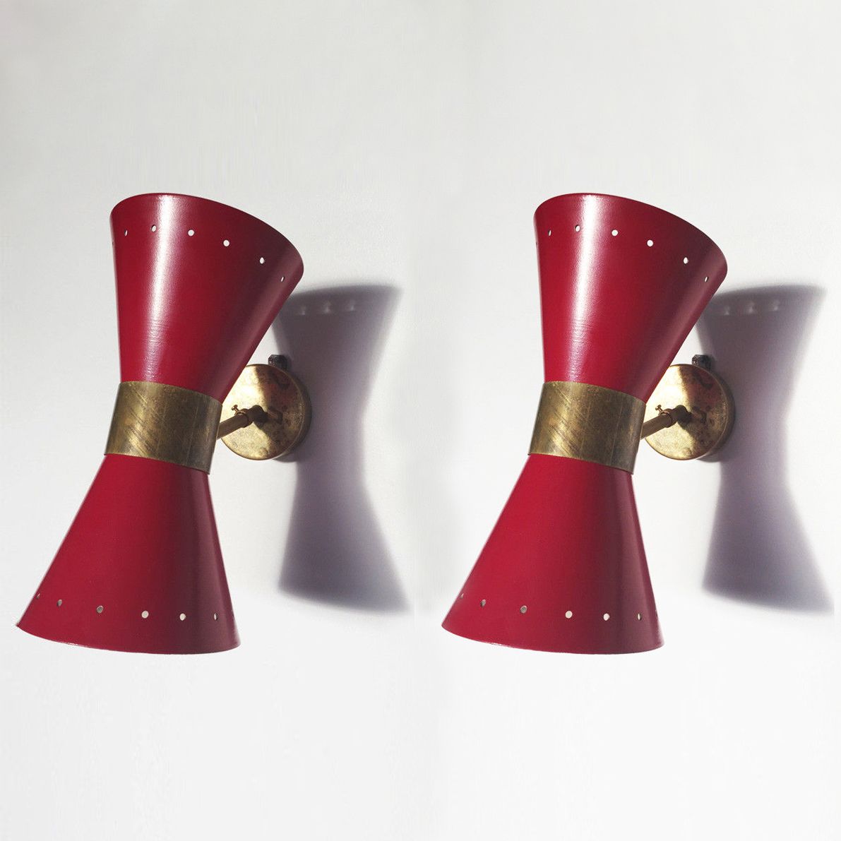 Pair of Italian wall lamps Diabolo design 1950s