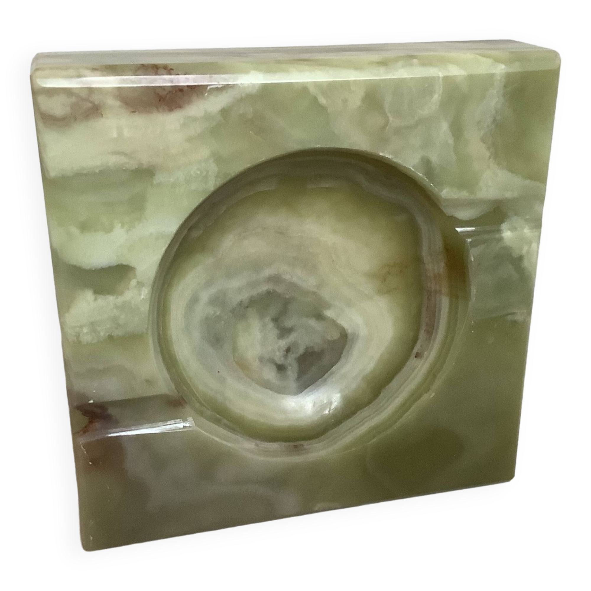 Green onyx ashtray empty pocket