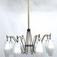 Mid-Century Large 8 arms Arredoluce manner chandelier. Italy 1950s