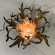 Illuminated brutalist coffee table dark brass 1960’s