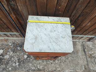 1900/1930 Marble / Louis Philippe style / Walnut / bedside table