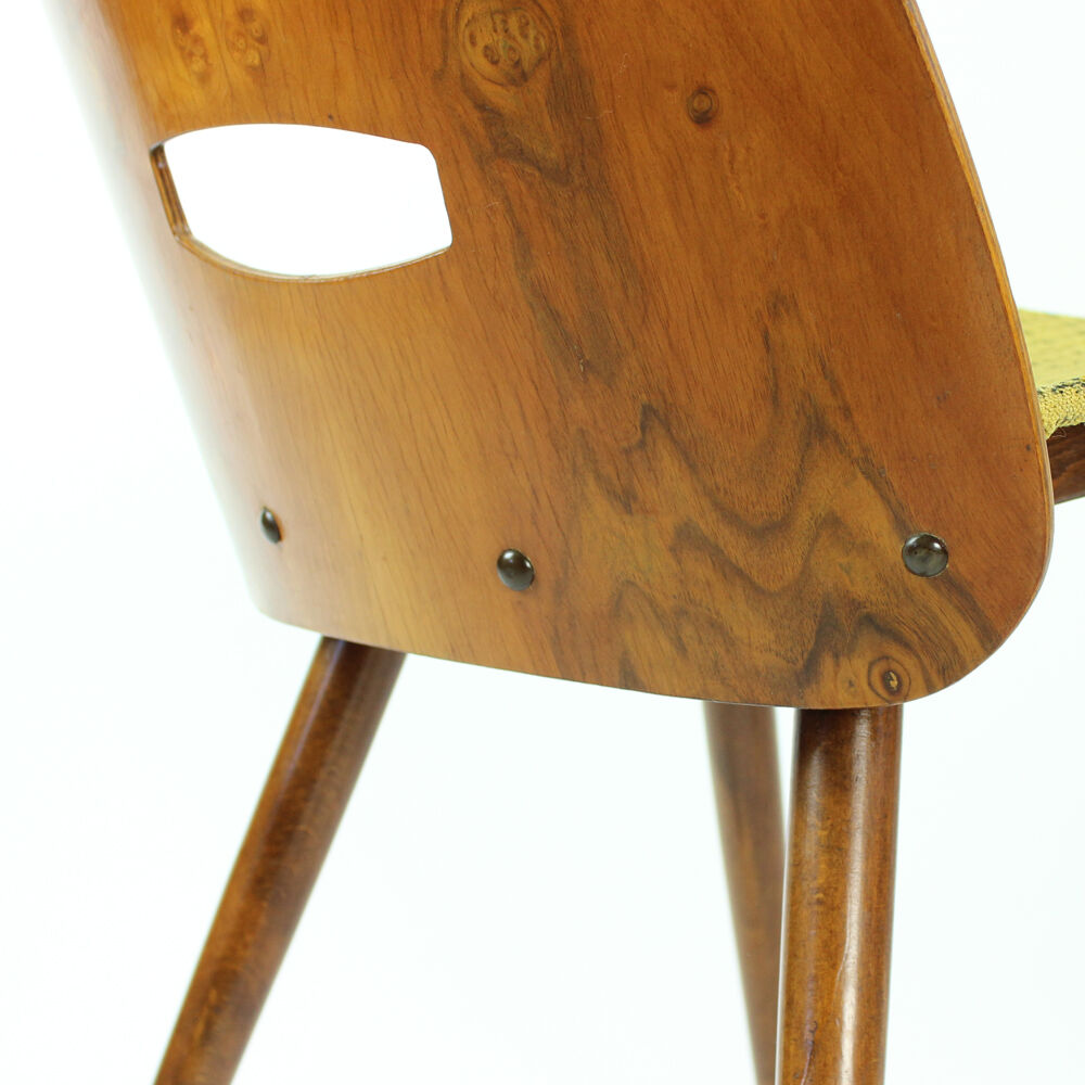 Frantisek Jirak Lollipop chair in walnut veneer for Tatra, circa 1960