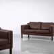Vintage Mid-Century Scandinavian Modern Brown Leather Sofa, 1970s
