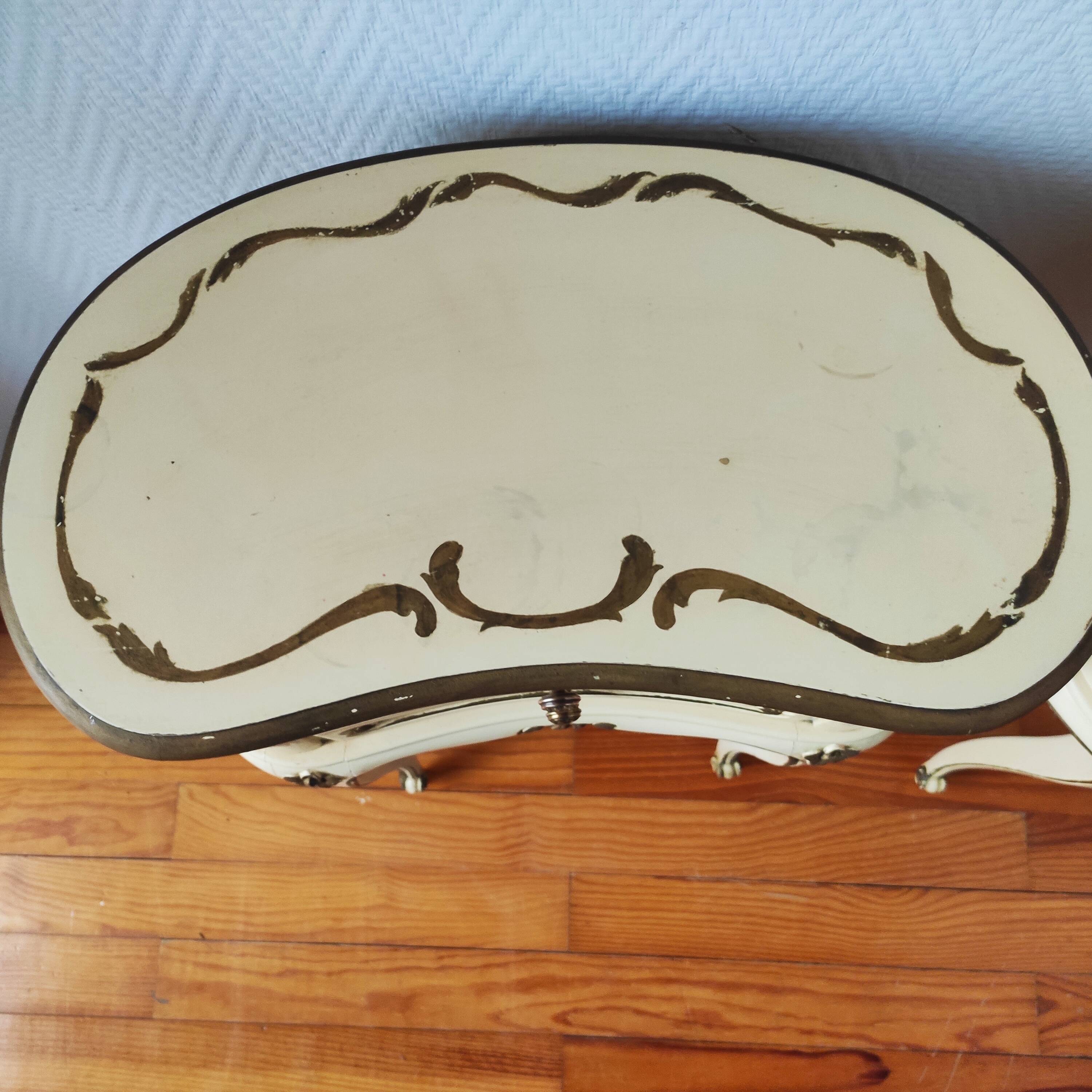 Pair of Louis XV style painted bedside tables