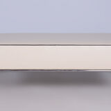 Restored Bauhaus Stool-Table, High Quality Leather, Chrome Steel, New Upholstery, Czechia, 1930s