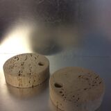 Pair of travertine soliflore from the 70s