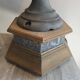 Monumental lamp with a dolphin in cast iron and lead scales - 110cm