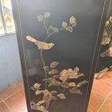 Lacquered Asian sideboard furniture with mother-of-pearl in relief