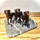 STATUE 3 HUNTING DOGS in CAST IRON